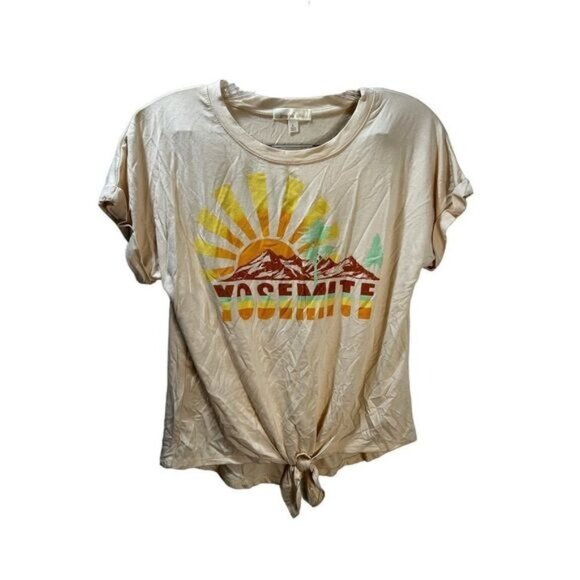 Sunset West‎ Graphic Tee Tie Front Large NWOT - Picture 1 of 6
